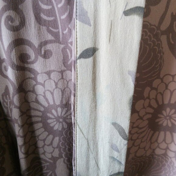 SOFT SURROUNDINGS Silk Open Front House Robe Floral Kimono Duster Boho Cover Up - Picture 10 of 13